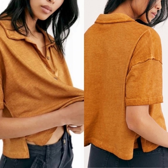 Free People Tops - Free People Weekend Rush button down top. Gorgeous copper color NWT